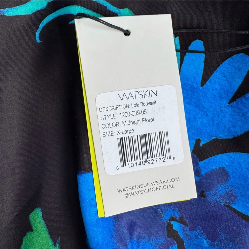 Watskin x Free People Lola Bodysuit in Midnight Floral | XL NWT - Picture 7 of 9